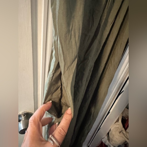 Zara Olive Green Cargo Knit Long Romper Jumpsuit One-Piece Buttons Women M New - Picture 4 of 5